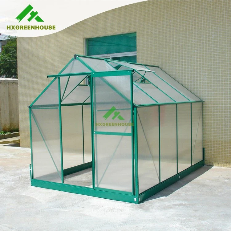 Widely Used Large Garden Green House with Plastic Cover and Green Aluminum Frame Hx65120-1 Series